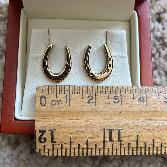 Gold Horseshoe Earrings from Rusty Brown - Picture 6 of 7